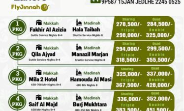 Best 20, 21 and 23 Days Umrah Package from Lahore – Pakistan