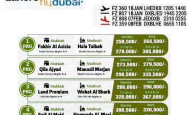 Best 20, 21 and 23 Days Umrah Package from Lahore – Pakistan